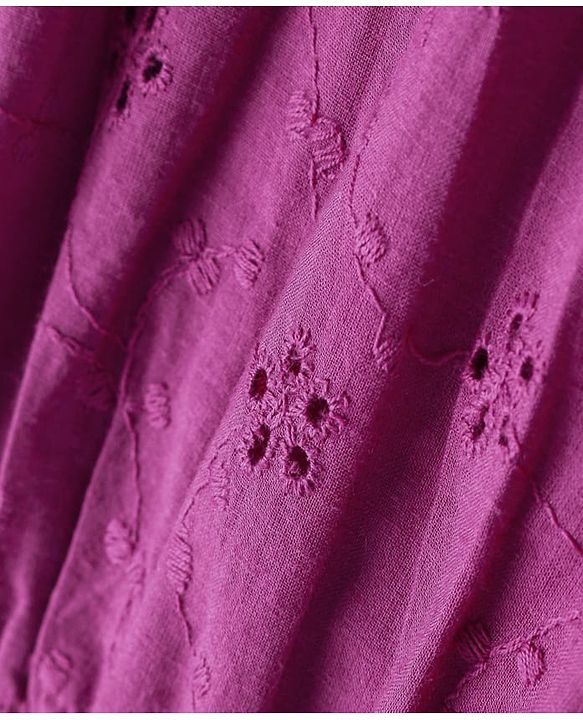 Babyhug Rayon Woven Full Sleeves Schiffli Top with Frill Detailing - Maroon