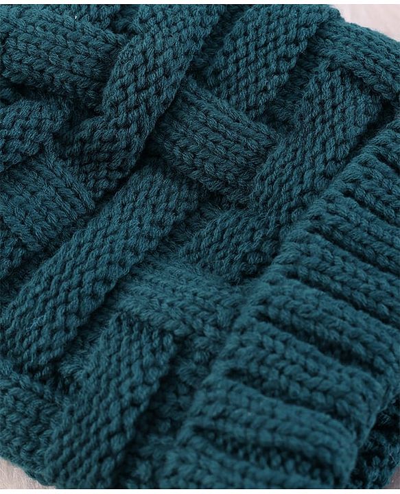 Pine Kids Knit Solid Winter Cap - Teal Blue