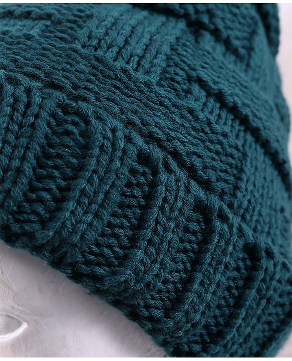 Pine Kids Knit Solid Winter Cap - Teal Blue