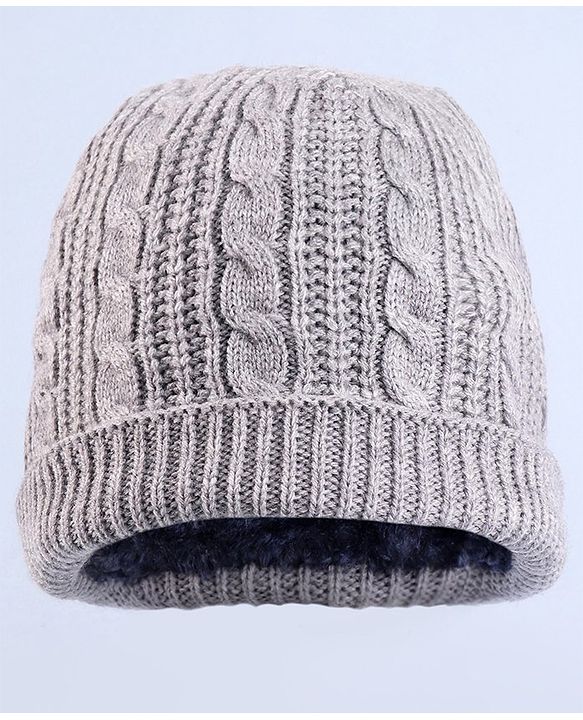 Pine Kids Winter Cap with Cable Knit Design Grey - Diameter 25cm