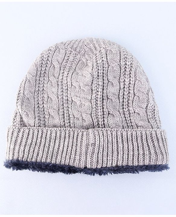 Pine Kids Winter Cap with Cable Knit Design Grey - Diameter 25cm