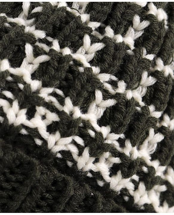 Pine Kids Knit Net Design Winter Cap - Dark Green
