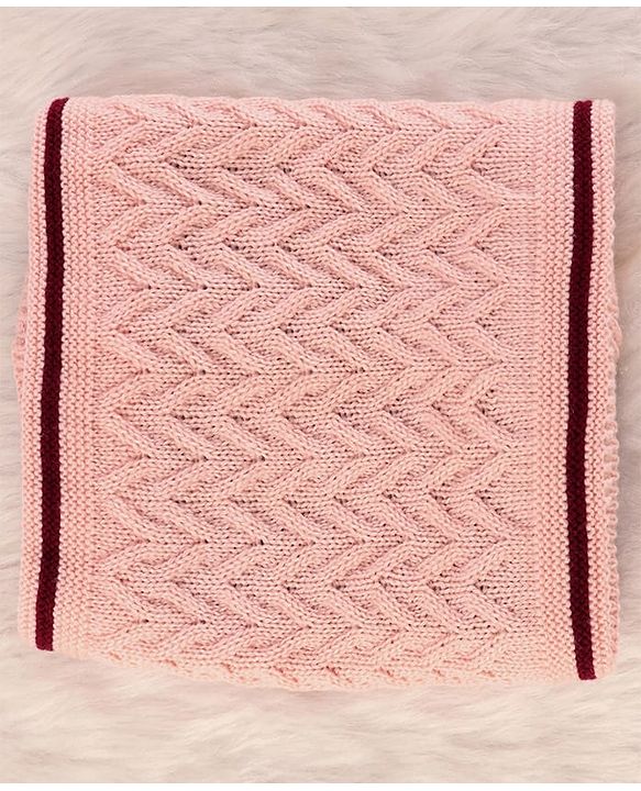 Pine Kids Woollen Knit Soild Winter Caps -  Pink