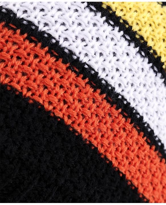 Pine Kids Knit Striped Designed Winter Cap - Black & Blue