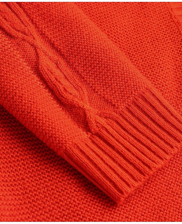 Pine Kids Knit Full Sleeves Hooded Front Open Solid Sweater - Red