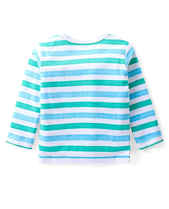 Babyhug 100% Cotton Interlock Knit Full Sleeves Front Open Jhablas with Rainbow & Striped Print Pack of 3 - Multicolor