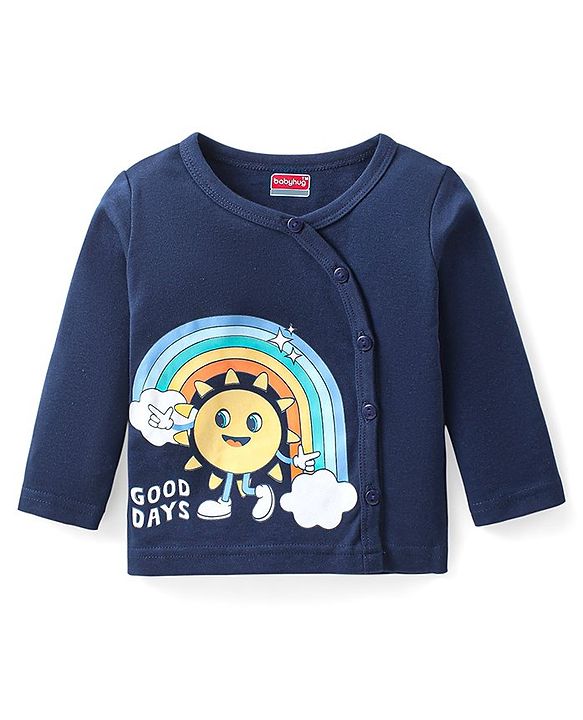 Babyhug 100% Cotton Interlock Knit Full Sleeves Front Open Jhablas with Rainbow & Striped Print Pack of 3 - Multicolor