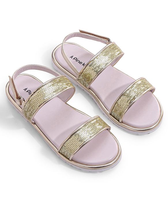 Pine Kids Velcro Closer Sandals with Sequence Design - Lilac