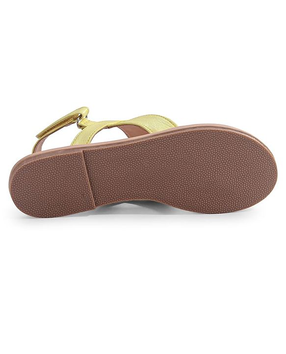Pine Kids Sandals with Velcro Closure & Butterfly Applique - Yellow