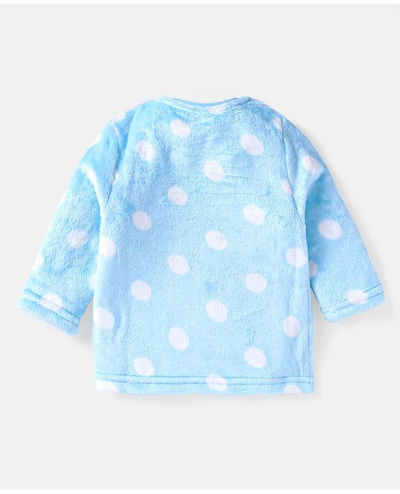 Babyhug Full Sleeves Winter Wear Co-Ord Set With Polka Dots Print - Pink