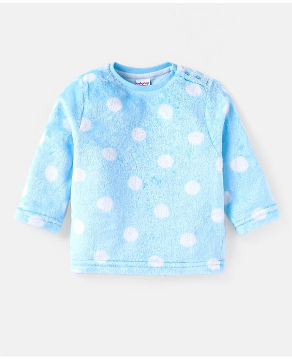 Babyhug Full Sleeves Winter Wear Co-Ord Set With Polka Dots Print - Pink