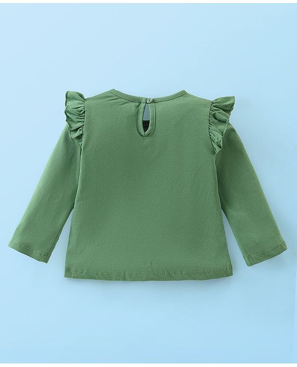 Babyhug Disney Single Jersey Frill Sleeves Top with Minnie Mouse Print Pack of 3 - Green Pink & White