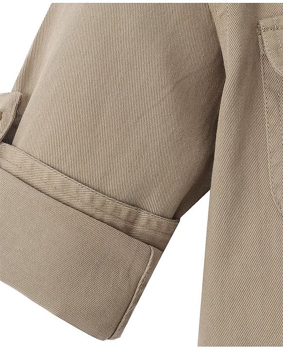 Pine Kids Cotton Woven Full Sleeves Solid Color Shirt - Tan