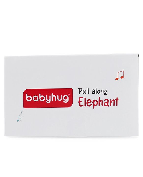 Babyhug Premium Battery Operated Elephant Pull Along Toy With Music & Lights - Orange