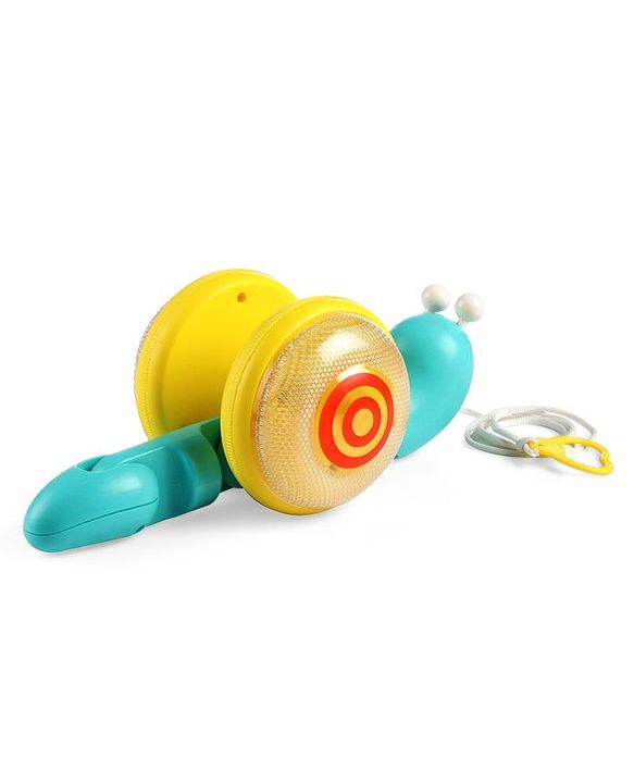 Babyhug Premium Battery Operated Snail Pull Along Toy With Music & Lights - Sky Blue