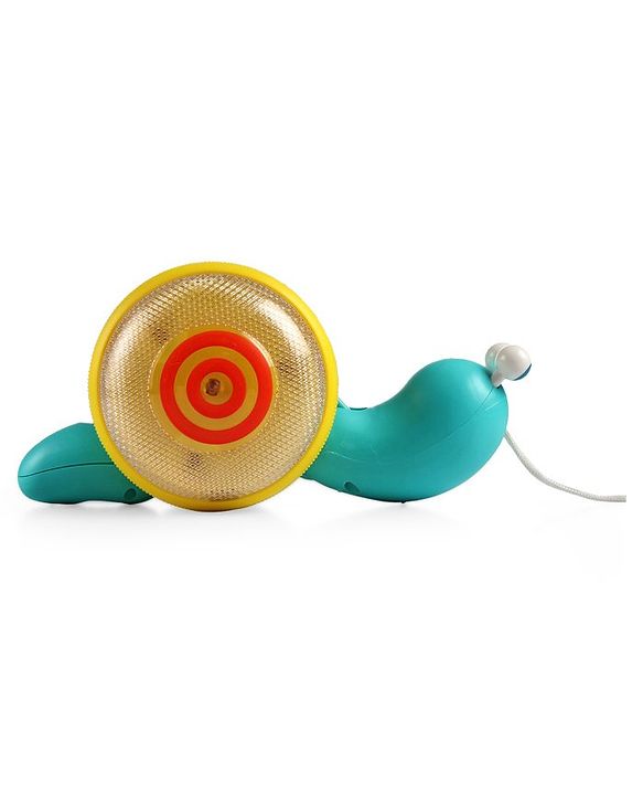 Babyhug Premium Battery Operated Snail Pull Along Toy With Music & Lights - Sky Blue