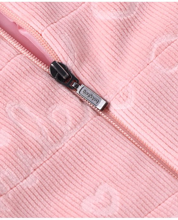Babyhug Woven Full Sleeves Winter Jacket with Text Print - Pink