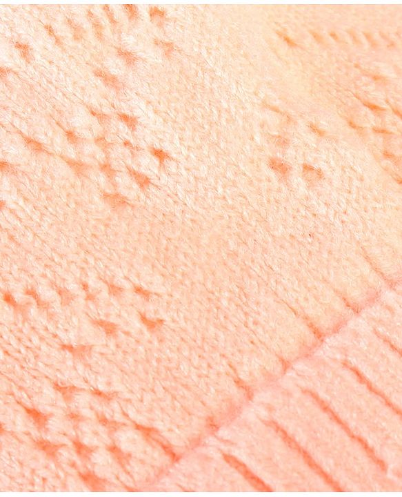 Babyhug Woollen Knitted Caps with Applique & Pom Pom - Orange