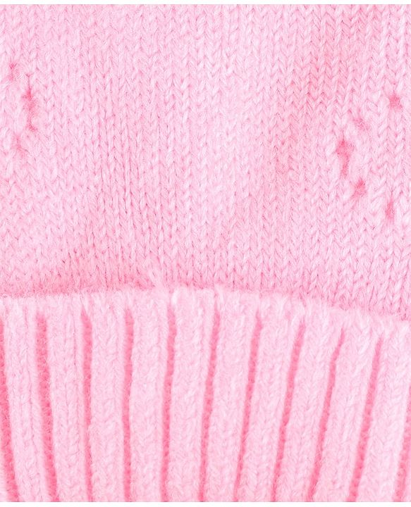 Babyhug Wollen Caps with Pom Pom- Pink