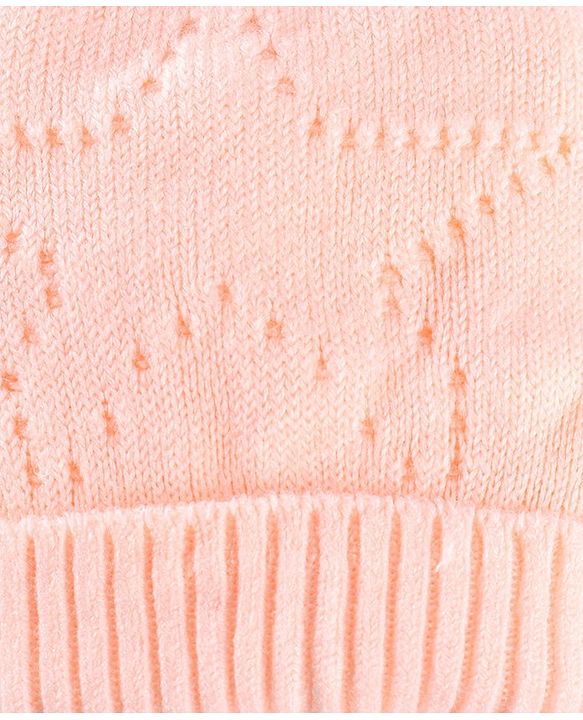Babyhug Wollen Caps with Pom Pom- Pink