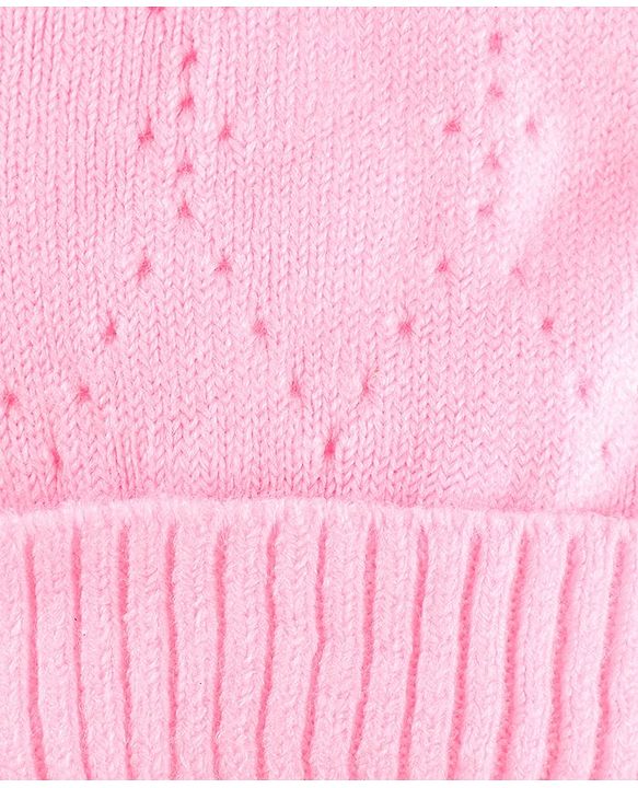 Babyhug Wollen Caps with Pom Pom- Pink