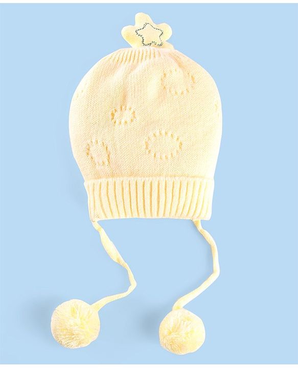 Babyhug Wollen Caps with Pom Pom- Pink