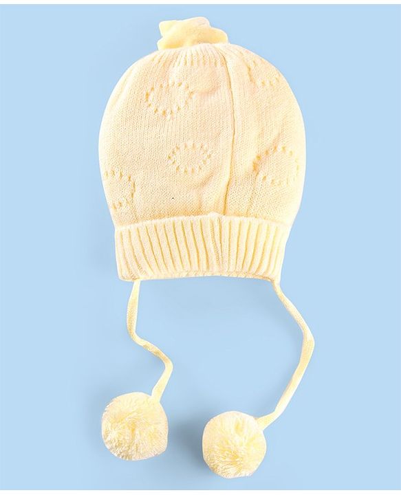 Babyhug Wollen Caps with Pom Pom- Pink