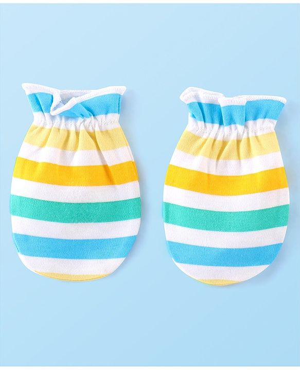 Babyhug 100% Cotton Interlock Knit Cap Mittens & Booties Set with Lion Print - Multicolor