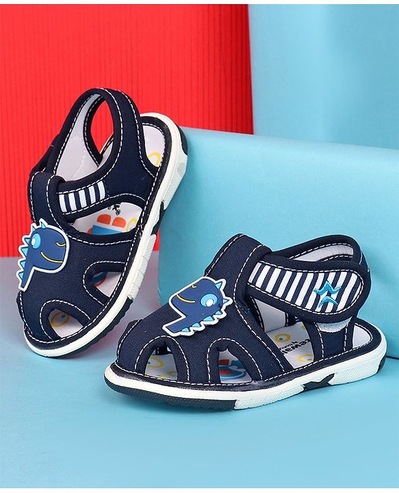 Cute Walk by Babyhug Velcro Closure Sandal with Dino Applique - Blue