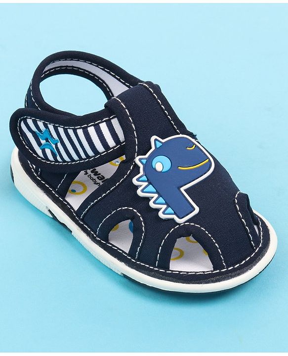Cute Walk by Babyhug Velcro Closure Sandal with Dino Applique - Blue