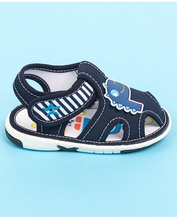 Cute Walk by Babyhug Velcro Closure Sandal with Dino Applique - Blue