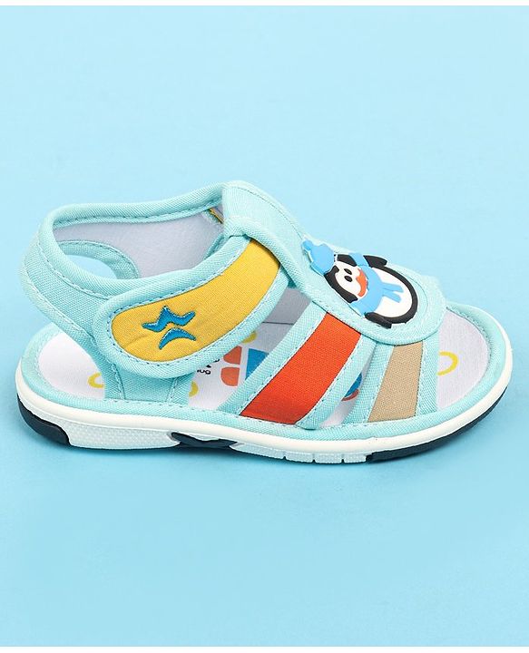 Cute Walk by Babyhug Velcro Closure Sandal with Penguin Applique - Blue