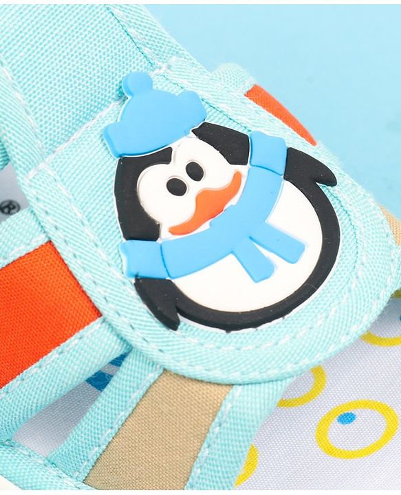 Cute Walk by Babyhug Velcro Closure Sandal with Penguin Applique - Blue
