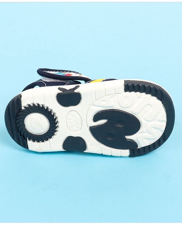 Cute Walk by Babyhug Velcro Closure Sandals with Elephant Applique - Blue