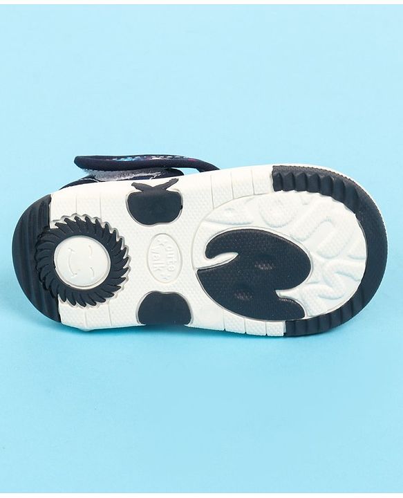 Cute Walk by Babyhug Velcro Closure Sandals with Floral Applique - Blue