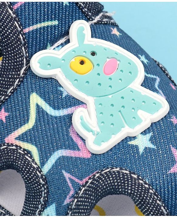Cute Walk by Babyhug Sandals with Velcro Closure & Dog Applique - Blue