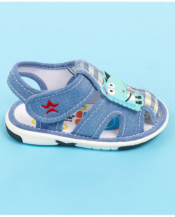 Cute Walk by Babyhug Velcro Closure Sandal with Crocodile Applique - Blue
