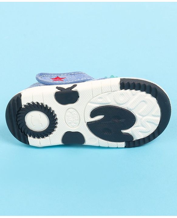 Cute Walk by Babyhug Velcro Closure Sandal with Crocodile Applique - Blue