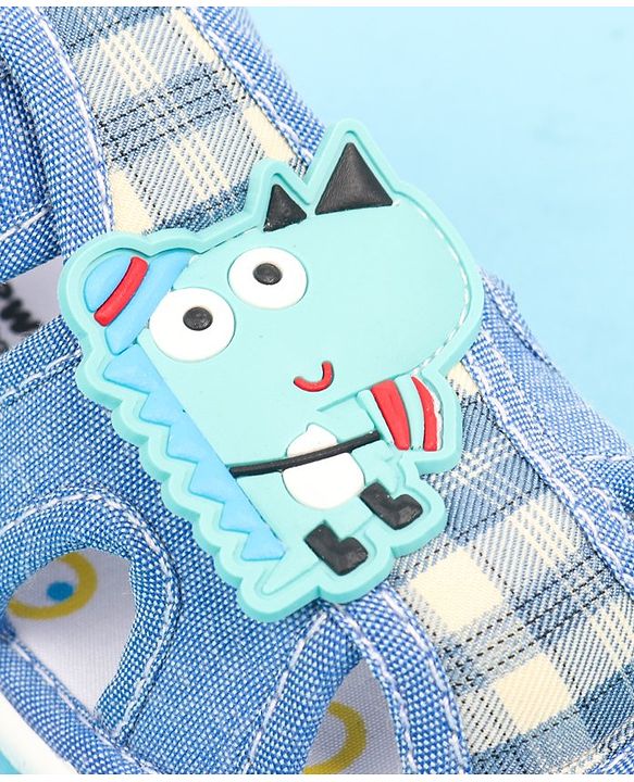 Cute Walk by Babyhug Velcro Closure Sandal with Crocodile Applique - Blue