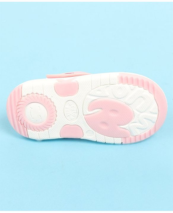 Cute Walk by Babyhug Sandals with Velcro Closure & Bow Applique - Pink
