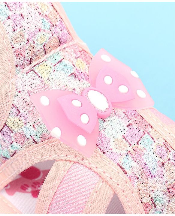 Cute Walk by Babyhug Sandals with Velcro Closure & Bow Applique - Pink