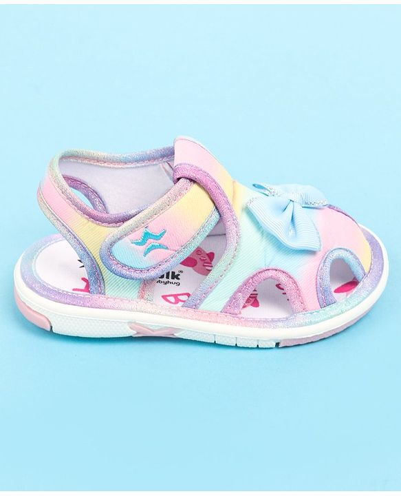 Cute Walk by Babyhug Velcro Closure Sandal with Bow Applique - Multicolor