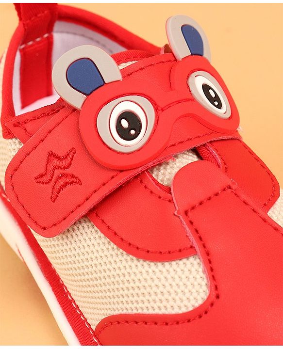 Cute Walk by Babyhug Casual Shoes with Velcro Closure & Applique - Red