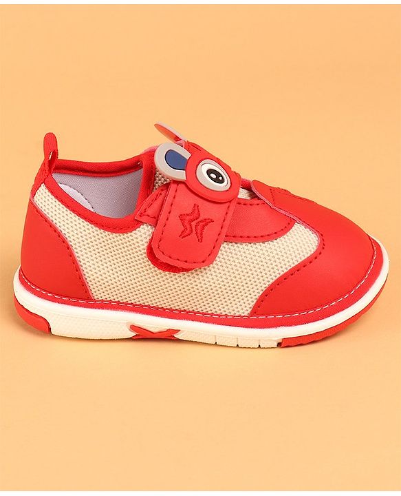 Cute Walk by Babyhug Casual Shoes with Velcro Closure & Applique - Red