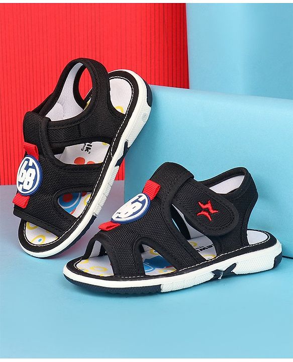 Cute Walk by Babyhug Velcro Closure Sandals with Applique - Black