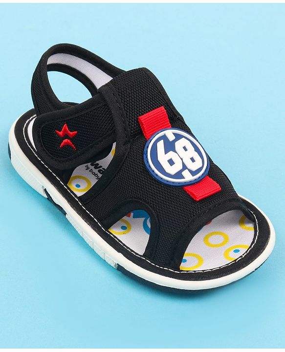 Cute Walk by Babyhug Velcro Closure Sandals with Applique - Black