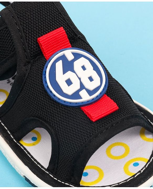 Cute Walk by Babyhug Velcro Closure Sandals with Applique - Black