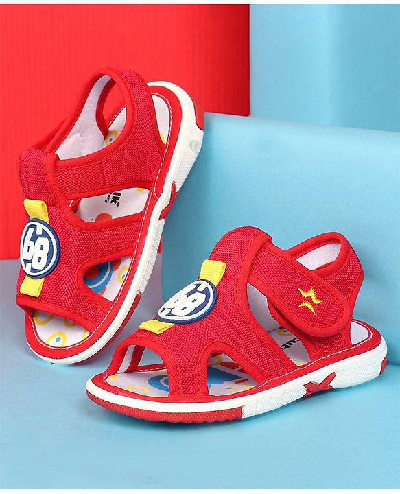 Cute Walk by Babyhug Velcro Closure Sandals with Applique - Red