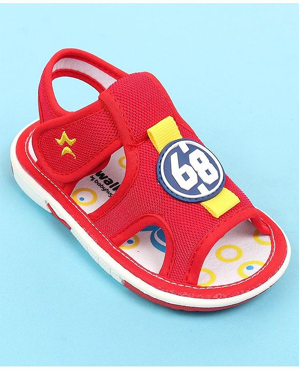 Cute Walk by Babyhug Velcro Closure Sandals with Applique - Red
