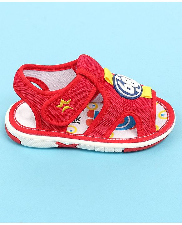Cute Walk by Babyhug Velcro Closure Sandals with Applique - Red